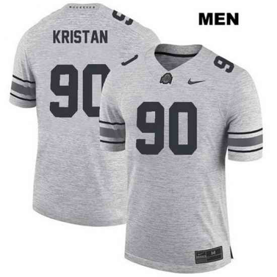 Bryan Kristan Nike Ohio State Buckeyes Authentic Stitched Mens  90 Gray College Football Jersey Jersey